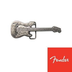 Fender Stratocaster Guitar Silver Toned Large Belt Buckle Western Rock‎ Music